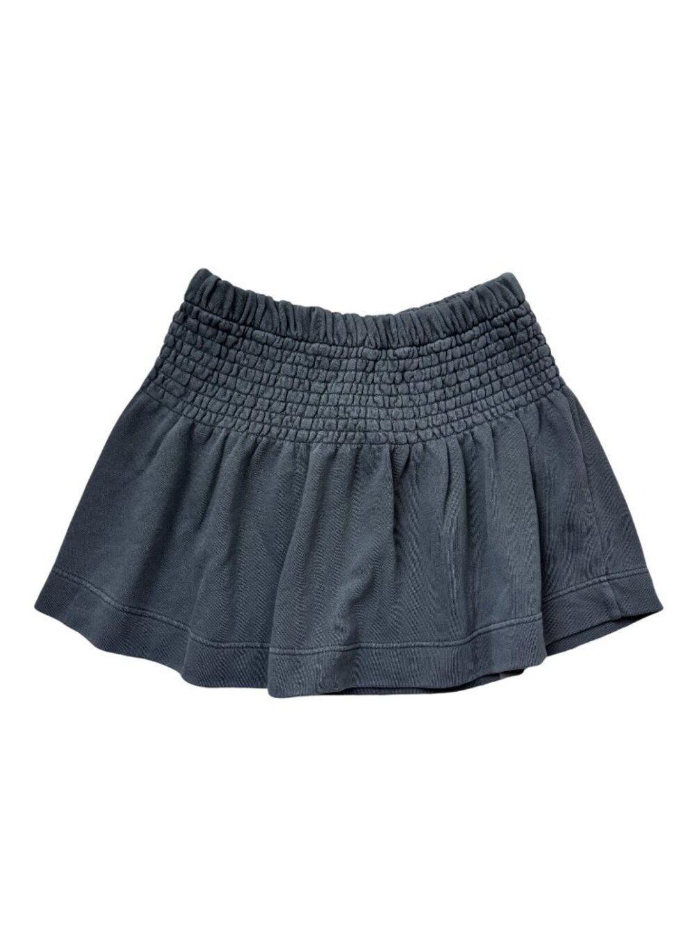 NEW Aerie Feeling Femme Mini Skirt Gray Smocked Waist Womens Size Medium - Picture 4 of 15